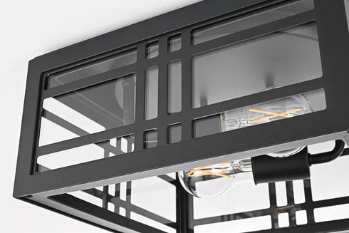 Elegant Lighting 2 Light Harley 11 inch Outdoor Flush Mount in Black in Black and Clear Finish Model: OD613F5BK