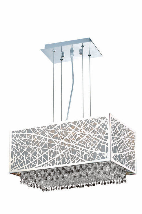 Elegant Lighting 3 Light 1791 Moda Collection Hanging Fixture With Metal Shade L21 Inch W12.5 Inch H11 Inch Lt:3 in Chrome Finish (Royal Cu Model: 1791D21C-CL03/RC