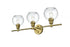 Elegant Lighting 3 Light Collier 3 Light in Satin Gold and Clear Glass Wall Sconce Model: LD2318SG