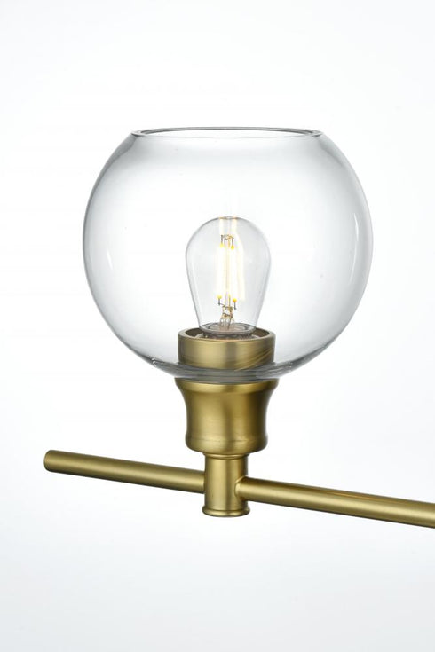 Elegant Lighting 3 Light Collier 3 Light in Satin Gold and Clear Glass Wall Sconce Model: LD2318SG