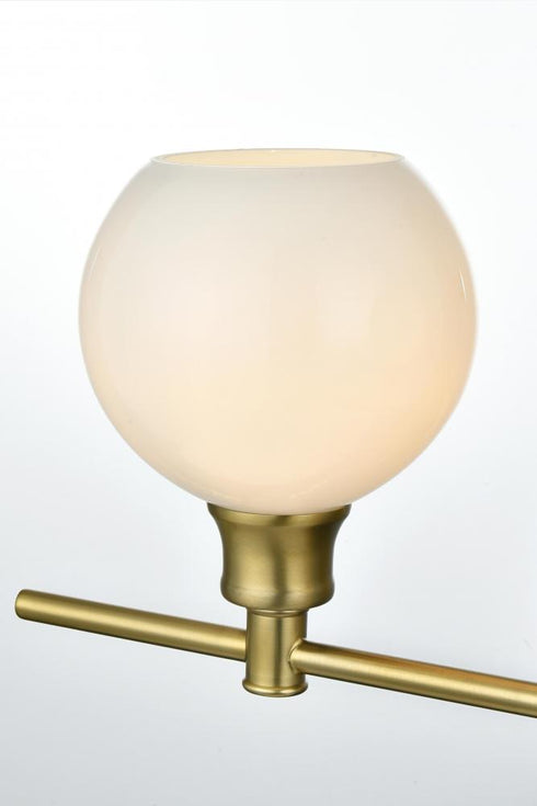 Elegant Lighting 3 Light Collier 3 Light in Satin Gold and Frosted White Glass Wall Sconce Model: LD2319SG