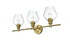 Elegant Lighting 3 Light Gene 3 Light in Satin Gold and Clear Glass Wall Sconce Model: LD2316SG