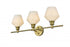 Elegant Lighting 3 Light Gene 3 Light in Satin Gold and Frosted White Glass Wall Sconce Model: LD2317SG