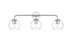 Elegant Lighting 3 Light Genesis 3 Light in Black and Clear Bath Sconce Model: LD7321W28BLK