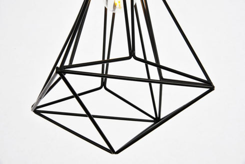 Elegant Lighting 3 Light Jago Collection Pendant D16.0 H30.4 Lt:3 in Black Finish Model: LDPD2108