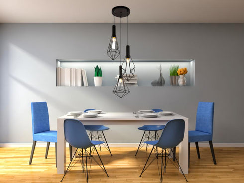 Elegant Lighting 3 Light Jago Collection Pendant D16.0 H30.4 Lt:3 in Black Finish Model: LDPD2108