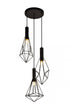 Elegant Lighting 3 Light Jago Collection Pendant D16.0 H30.4 Lt:3 in Black Finish Model: LDPD2108