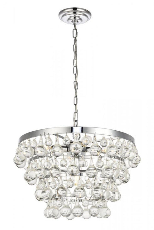 Elegant Lighting 3 Light Kora Collection Pendant D13 H10.9 Lt:3 in Chrome Finish Model: LD5016D13C