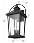 Elegant Lighting 3 Light Luz 24 inch Outdoor Wall sconce in Black in Black and Clear Finish Model: OD605W24BK