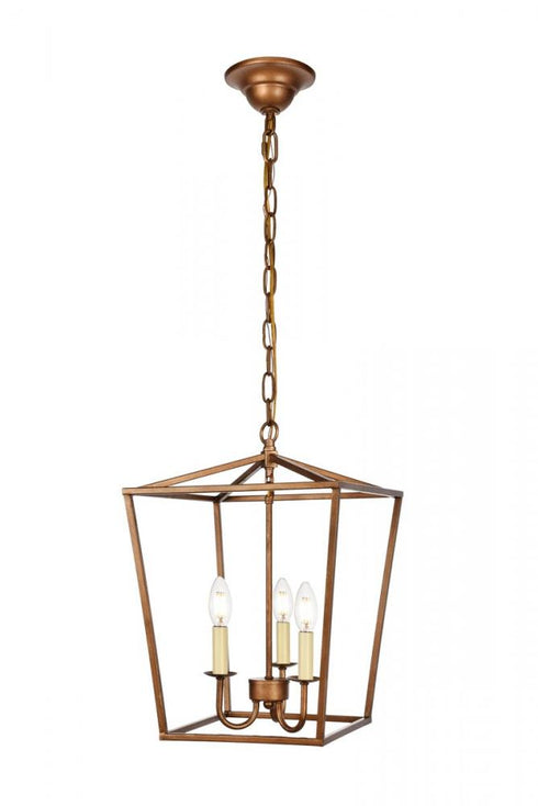 Elegant Lighting 3 Light Maddox Collection Pendant D12.5 H18.25 Lt:3 in Black Finish Model: LD6008D12BK