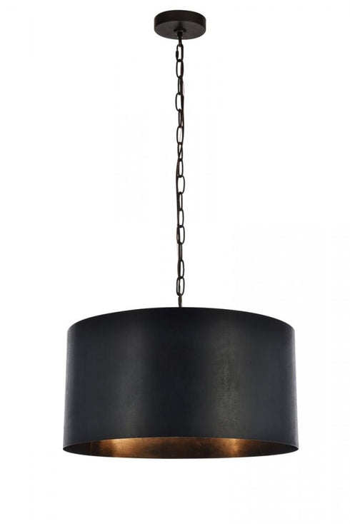 Elegant Lighting 3 Light Miro Collection Pendant D20 H11.75 Lt:3 in Vintage Black Finish Model: LD6015D20BK
