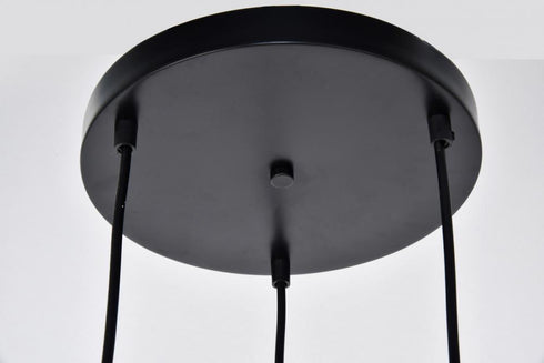 Elegant Lighting 3 Light Nora Collection Pendant D14.5 Inch H11.5 Inch Lt:3 in Black finish Model: LDPD2000