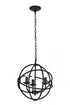 Elegant Lighting 3 Light Octavia Collection Pendant D14 H15 Lt:3 Dark brown Finish Model: LD4006D14DB
