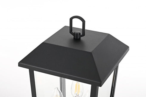 Elegant Lighting 3 Light Riggs 8 x 18 inch Outdoor Post Light in Black Model: OD502P18BK
