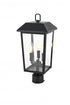 Elegant Lighting 3 Light Riggs 8 x 18 inch Outdoor Post Light in Black Model: OD502P18BK
