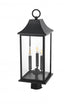 Elegant Lighting 3 Light Shepard 8 x 23.5 inch Outdoor Post Light in Black Model: OD503P24BK