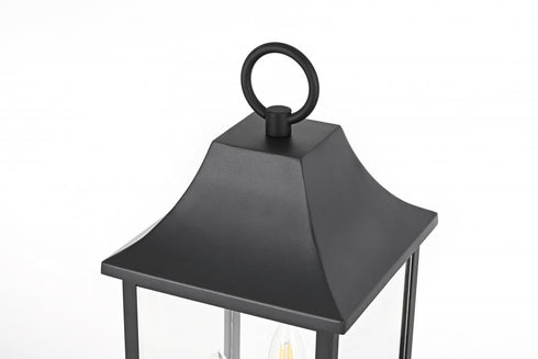 Elegant Lighting 3 Light Shepard 8 x 23.5 inch Outdoor Post Light in Black Model: OD503P24BK