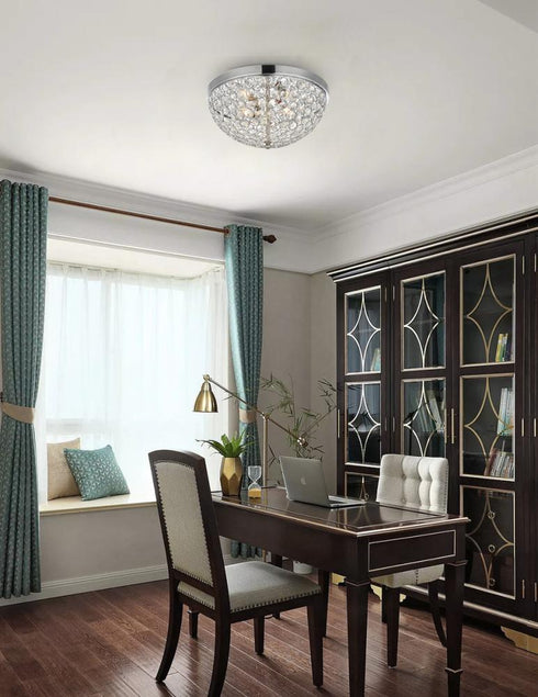 Elegant Lighting 3 Light Taye Collection Flushmount D13.5 H6.3 Lt:3 in Chrome Finish Model: LD5012F13C