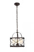 Elegant Lighting 3 Light Wren Collection Pendant D15.8 H17.3 Lt:3 Dark Copper Brown and frosted white Finish in Dark Copper Brown and White Finish Model: LD5013D16DCB