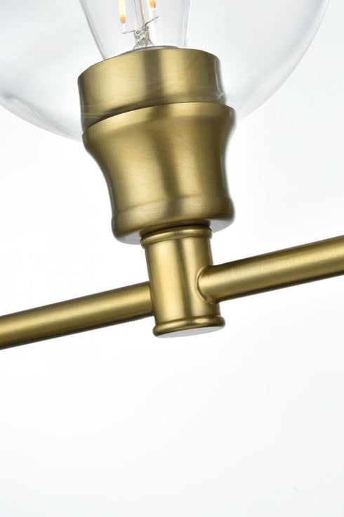 Elegant Lighting 4 Light Collier 4 Light in Satin Gold and Clear Glass Wall Sconce Model: LD2322SG