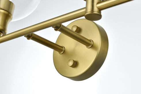 Elegant Lighting 4 Light Collier 4 Light in Satin Gold and Clear Glass Wall Sconce Model: LD2322SG