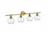 Elegant Lighting 4 Light Collier 4 Light in Satin Gold and Clear Glass Wall Sconce Model: LD2322SG