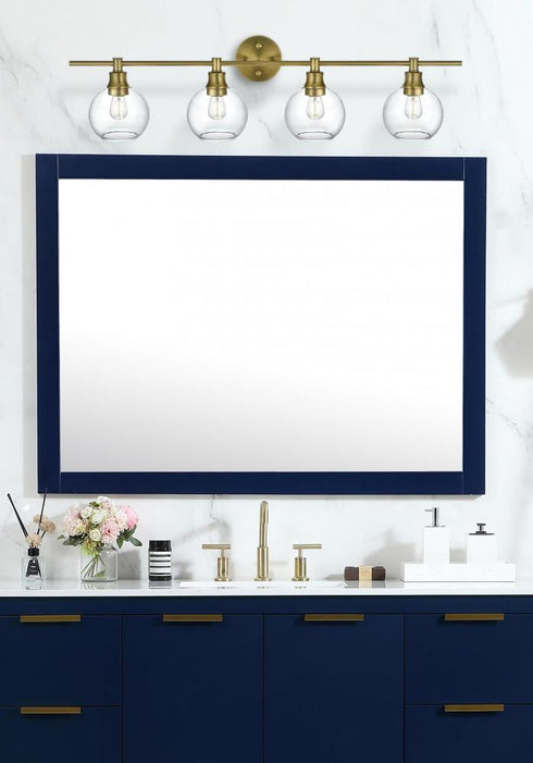 Elegant Lighting 4 Light Collier 4 Light in Satin Gold and Clear Glass Wall Sconce Model: LD2322SG