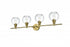 Elegant Lighting 4 Light Collier 4 Light in Satin Gold and Clear Glass Wall Sconce Model: LD2322SG