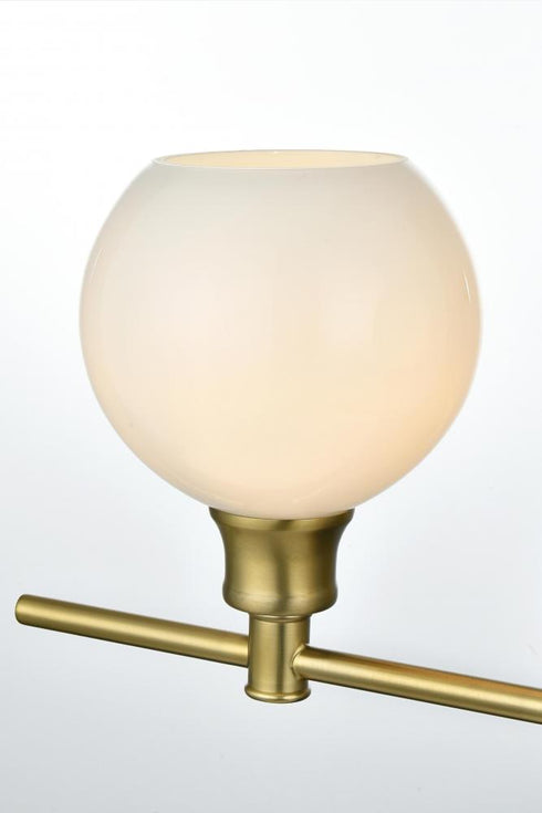 Elegant Lighting 4 Light Collier 4 Light in Satin Gold and Frosted White Glass Wall Sconce Model: LD2323SG