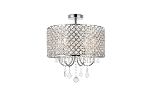 Elegant Lighting 4 Light Elise 14 inch flush mount in black Model: LD710F14BK