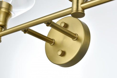 Elegant Lighting 4 Light Gene 4 Light in Satin Gold and Clear Glass Wall Sconce Model: LD2320SG