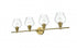 Elegant Lighting 4 Light Gene 4 Light in Satin Gold and Clear Glass Wall Sconce Model: LD2320SG