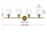 Elegant Lighting 4 Light Gene 4 Light in Satin Gold and Clear Glass Wall Sconce Model: LD2320SG