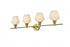 Elegant Lighting 4 Light Gene 4 Light in Satin Gold and Frosted White Glass Wall Sconce Model: LD2321SG