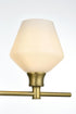 Elegant Lighting 4 Light Gene 4 Light in Satin Gold and Frosted White Glass Wall Sconce Model: LD2321SG