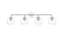 Elegant Lighting 4 Light Genesis 4 Light in Black and Clear Bath Sconce Model: LD7321W37BLK