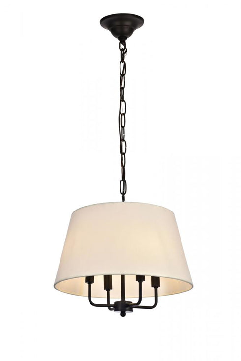 Elegant Lighting 4 Light Maple Collection Pendant D17 H13.75 Lt:4 in Black Finish Model: LD6009D17BK