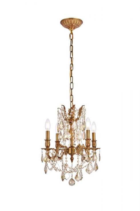 Elegant Lighting 4 Light Rosalia Hang D17 Inch H21 Inch L4 DB G RC in Dark Bronze Finish Model: 9204D17DB-GT/RC
