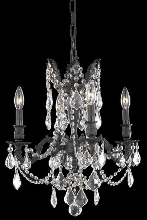 Elegant Lighting 4 Light Rosalia Hang D17 Inch H21 Inch L4 DB G RC in Dark Bronze Finish Model: 9204D17DB-GT/RC