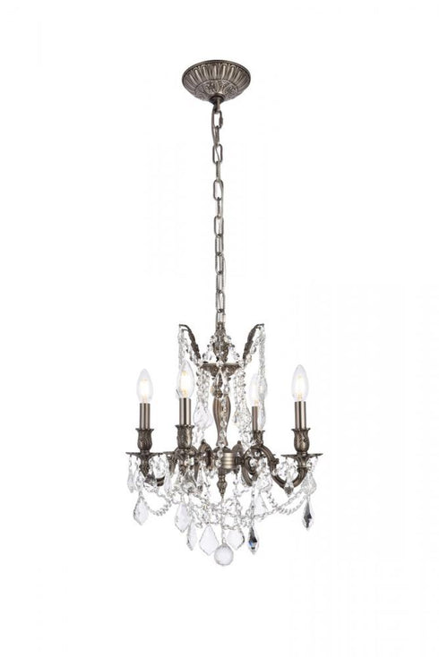 Elegant Lighting 4 Light Rosalia Hang D17 Inch H21 Inch L4 DB G RC in Dark Bronze Finish Model: 9204D17DB-GT/RC