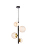 Elegant Lighting 4 Light Wells 18 inch pendant in black with white shade in Black and White Finish Model: LD655D18BK