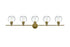 Elegant Lighting 5 Light Collier 5 Light in Satin Gold and Clear Glass Wall Sconce Model: LD2326SG