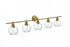 Elegant Lighting 5 Light Collier 5 Light in Satin Gold and Clear Glass Wall Sconce Model: LD2326SG