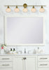 Elegant Lighting 5 Light Collier 5 Light in Satin Gold and Frosted White Glass Wall Sconce Model: LD2327SG