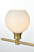 Elegant Lighting 5 Light Collier 5 Light in Satin Gold and Frosted White Glass Wall Sconce Model: LD2327SG