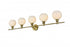 Elegant Lighting 5 Light Collier 5 Light in Satin Gold and Frosted White Glass Wall Sconce Model: LD2327SG