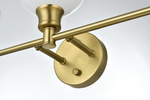 Elegant Lighting 5 Light Collier 5 Light in Satin Gold and Frosted White Glass Wall Sconce Model: LD2327SG