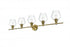 Elegant Lighting 5 Light Gene 5 Light in Satin Gold and Clear Glass Wall Sconce Model: LD2324SG
