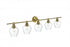 Elegant Lighting 5 Light Gene 5 Light in Satin Gold and Clear Glass Wall Sconce Model: LD2324SG