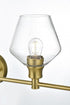 Elegant Lighting 5 Light Gene 5 Light in Satin Gold and Clear Glass Wall Sconce Model: LD2324SG